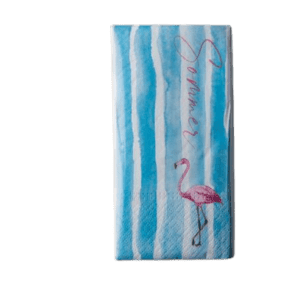 Serviette Bistro mit Spruch: Sommer und Flamingo Serviette Bistro mit Spruch: Sommer und Flamingo