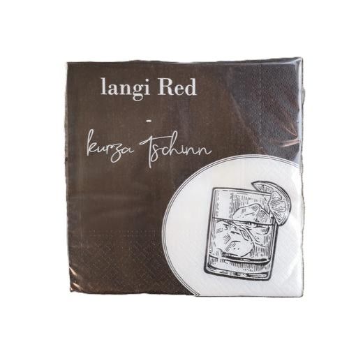 Serviette mit Spruch: langi Red - kurze Tschinn