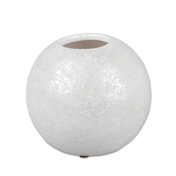 Kugelvase Seidenmatt in weiss 15 cm