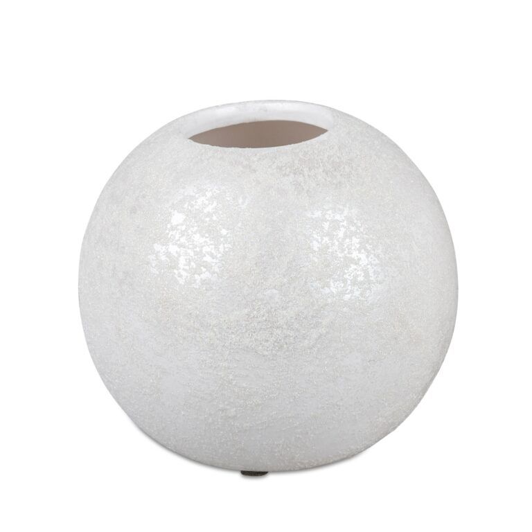 Kugelvase Seidenmatt in weiss 15 cm