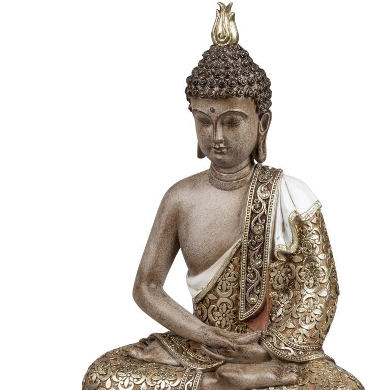 Buddha braun-gold sitzend 28 cm