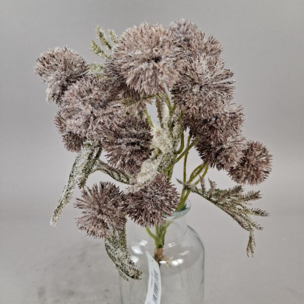 Kunstblume Allium-Bündel beflockt in Braun
