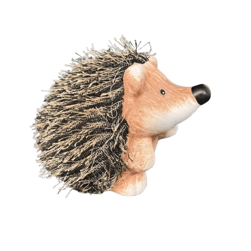 Igel mit Kunstfell sitzend 13 cm