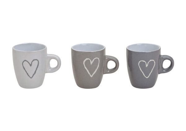 Espressotasse mit Herzdekor in weiss