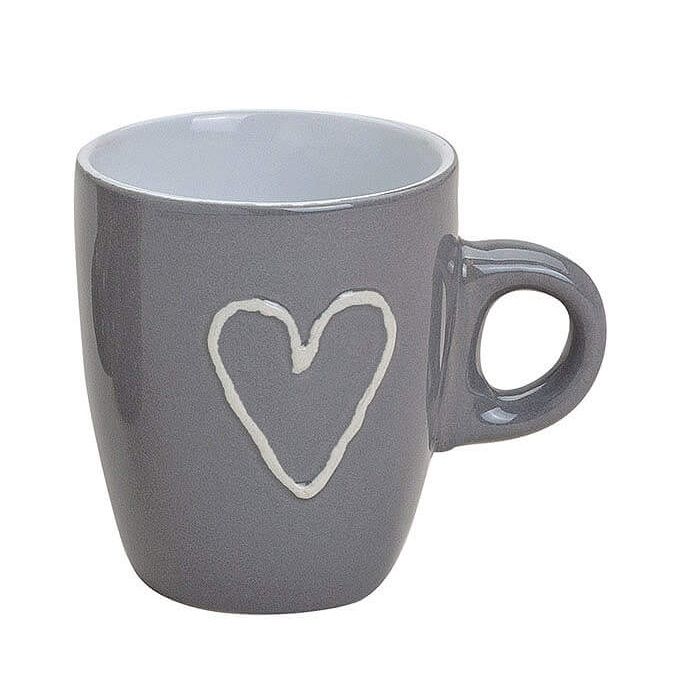 Espressotasse mit Herzdekor in weiss