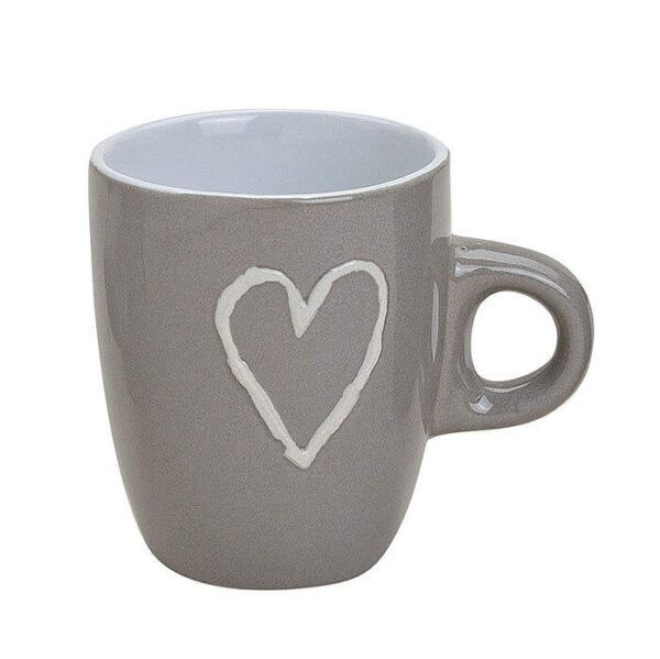 Espressotasse mit Herzdekor in weiss