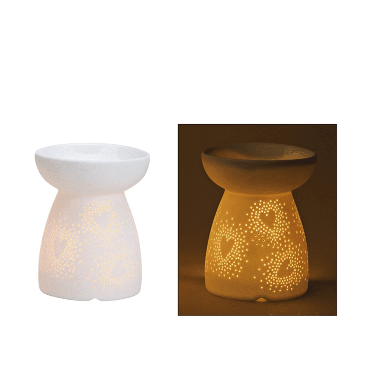 Duftlampe mit Herzen aus Porzellan