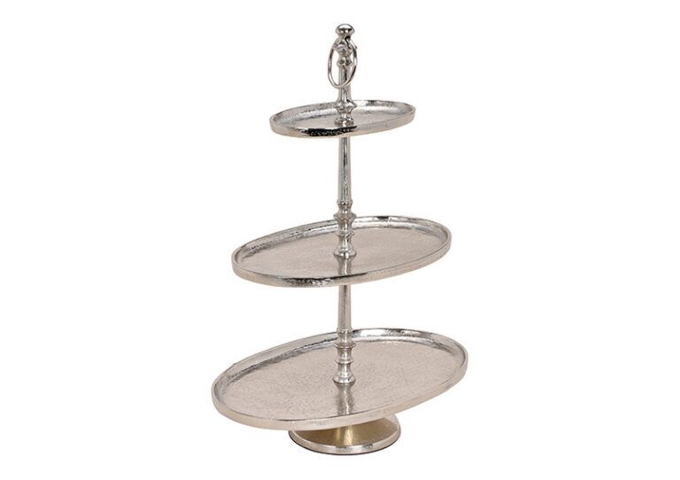 Etagere Aluminium oval 3-teilig 50 cm