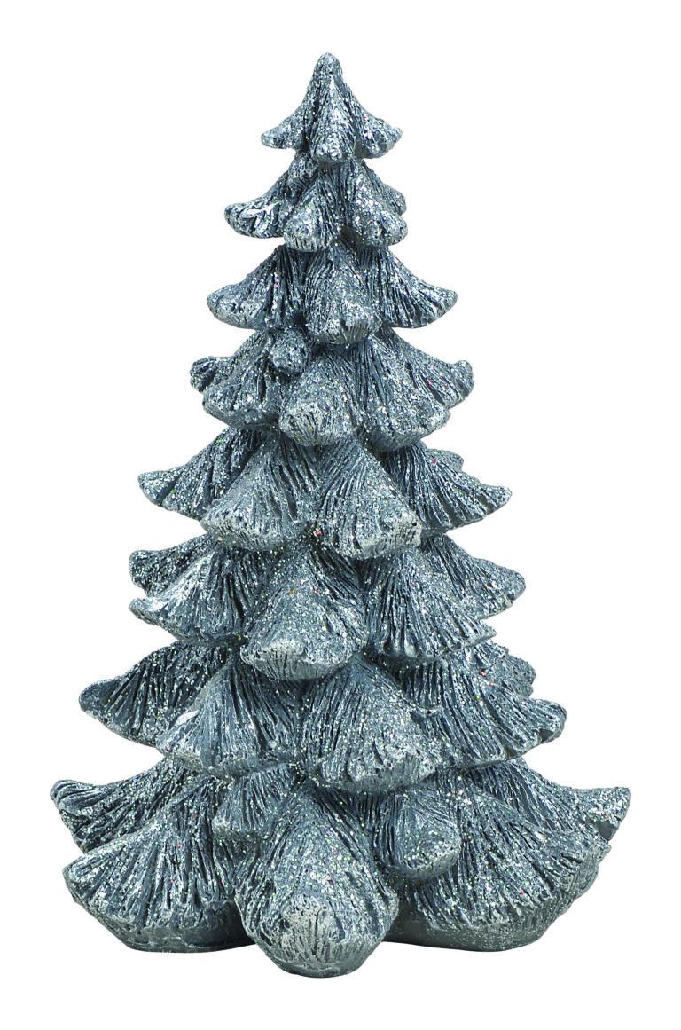 Tannenbaum silber mit Gitzer bestreut