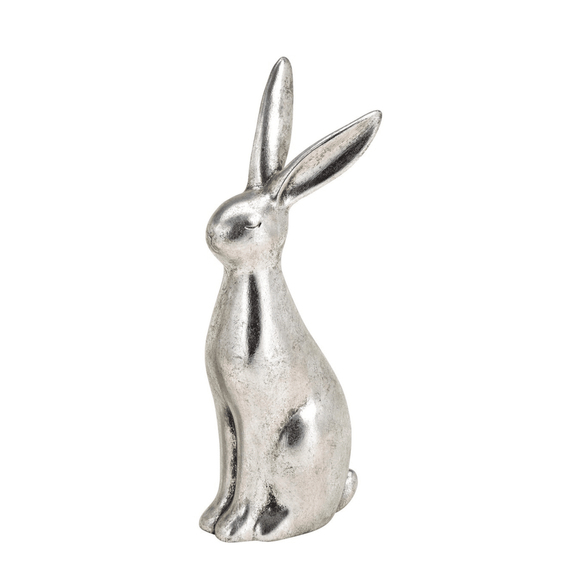 Hase aus Keramik in Silber 24 cm Hase aus Keramik in Silber 24 cm