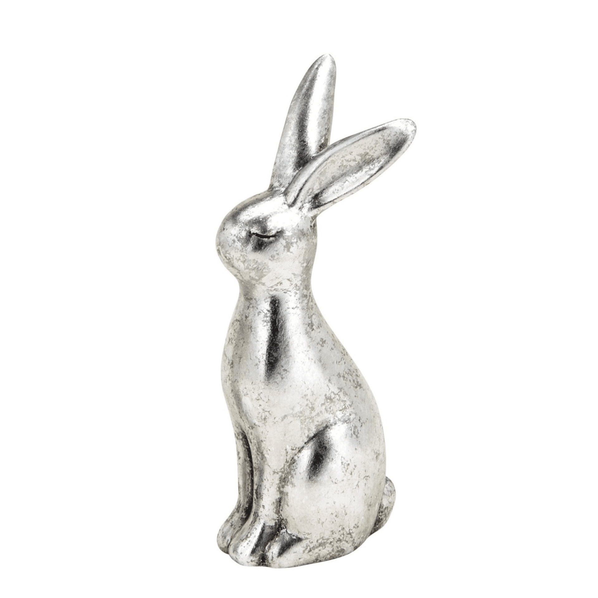 Hase aus Keramik in Silber 24 cm Hase aus Keramik in Silber 24 cm