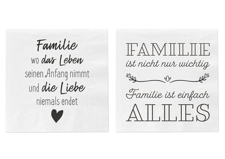 Serviette mit Spruch: Familie ist nicht nur...