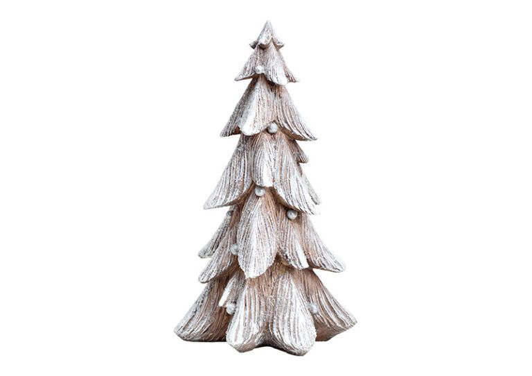 Tannenbaum mit Glitter aus Poly braun und weiss beschneit 19 cm