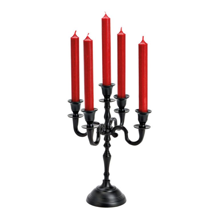 Kronleuchter / Kerzenhalter mit fünf Armen in schwarz