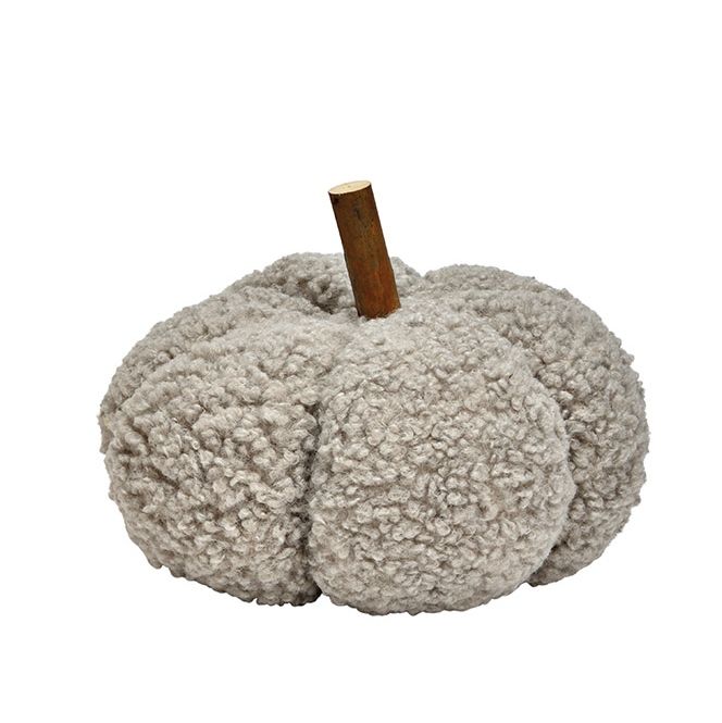 Kürbis aus Stoff in Weiss 23 cm