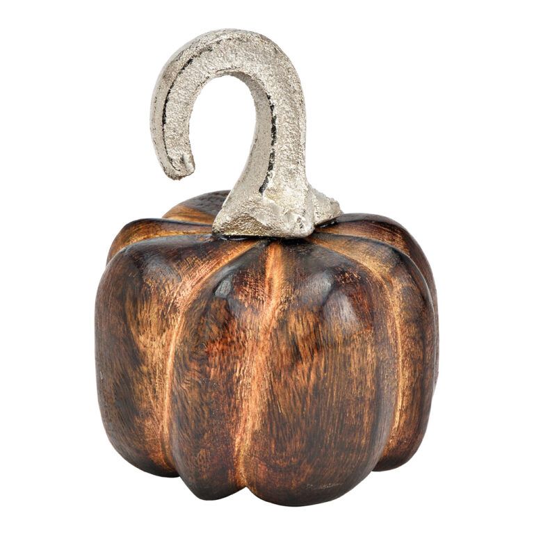 Kürbis aus Mangoholz und Aluminium Stiel