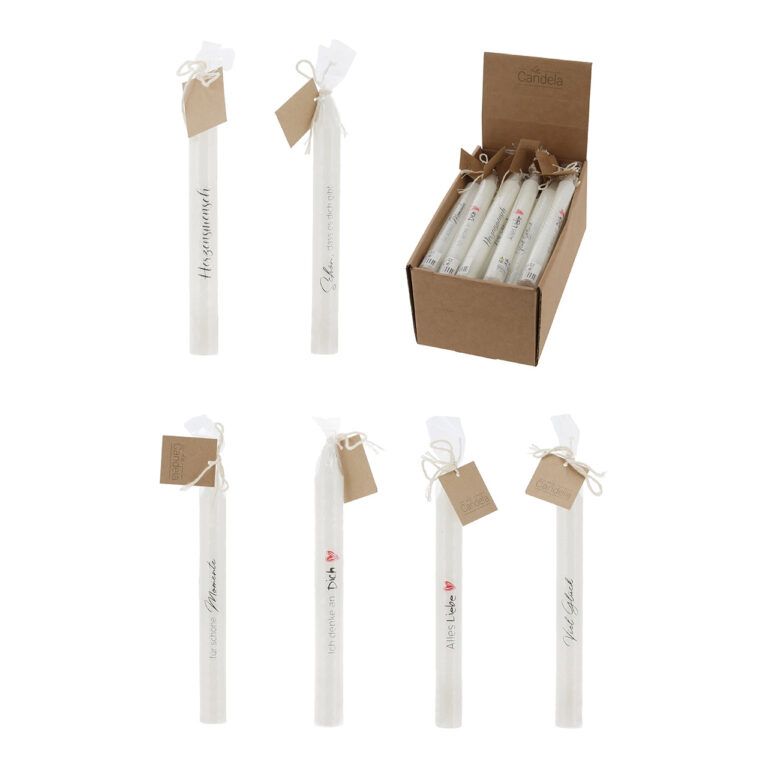 Stabkerze mit liebevollem Spruch in 6 Varianten