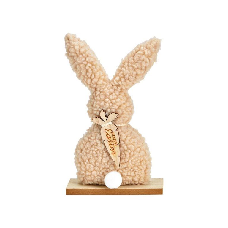 Aufsteller Hase in creme aus Filz 15 cm