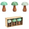 Pilz Aufsteller 3er Set aus Mangoholz in grün Pilz Aufsteller 3er Set aus Mangoholz in grün
