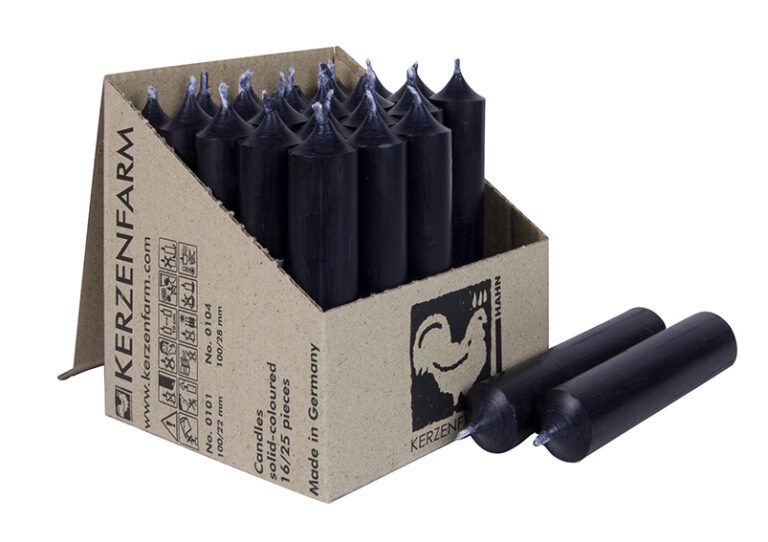 Stabkerze schwarz 10 cm