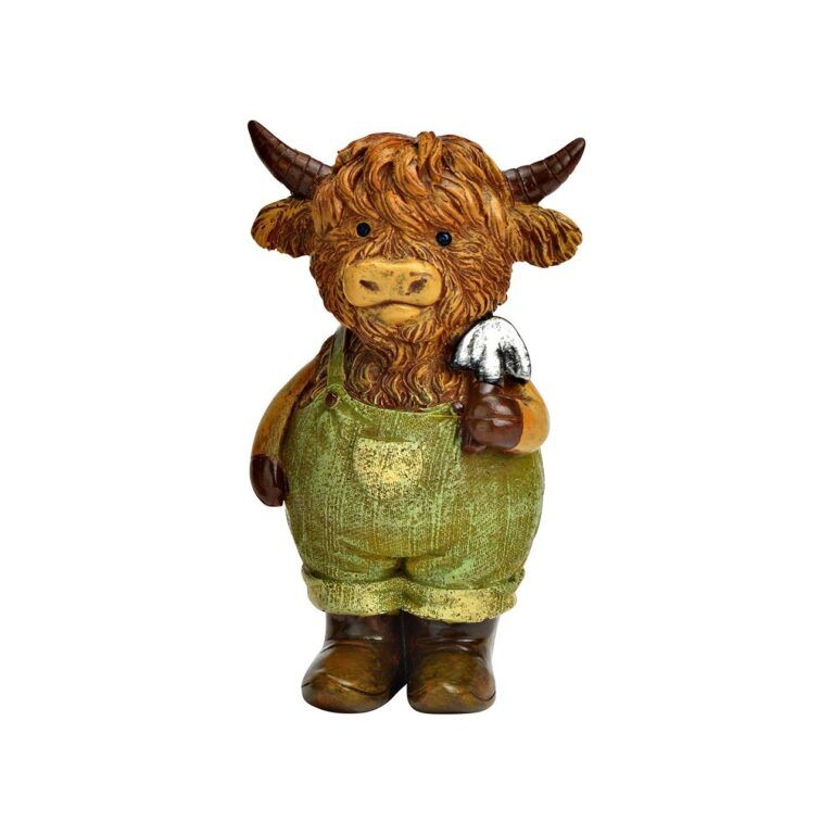 Hochlandrind / Yak braun mit grüner Hose 10 cm