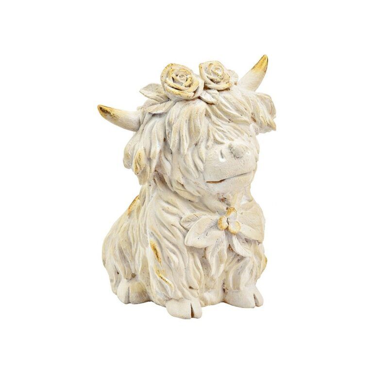 Hochlandrind / Yak 18 cm in weiss-gold