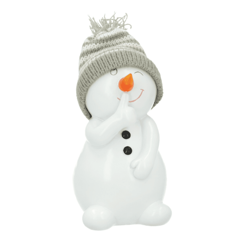 Schneemann mit Nikolausmütze mit verschmitzem Blick 14 cm Schneemann mit Nikolausmütze mit verschmitzem Blick 14 cm