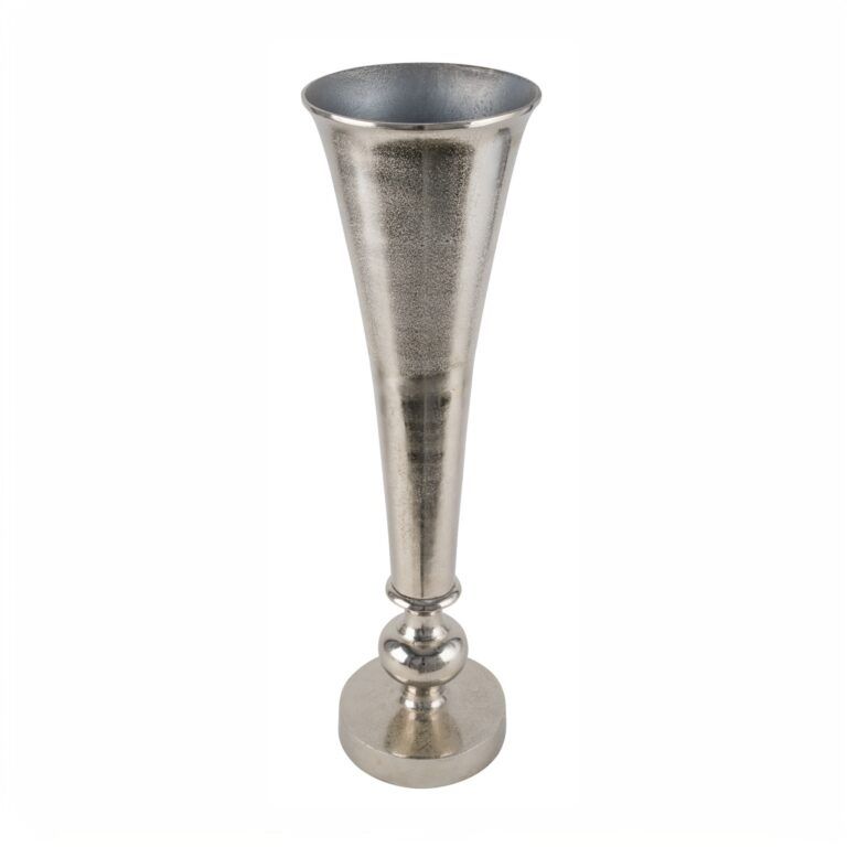 Vase / Bodenvase aus Aluminium in Silber 69 cm