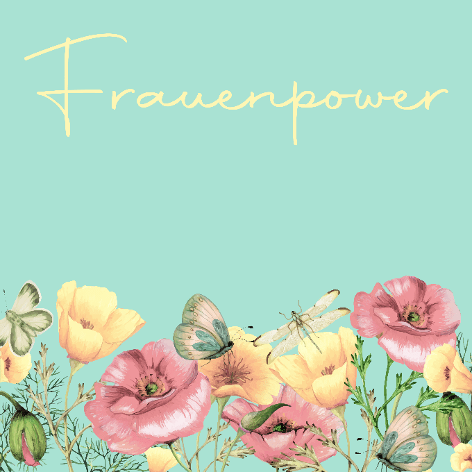 Serviette mit Spruch: Frauenpower