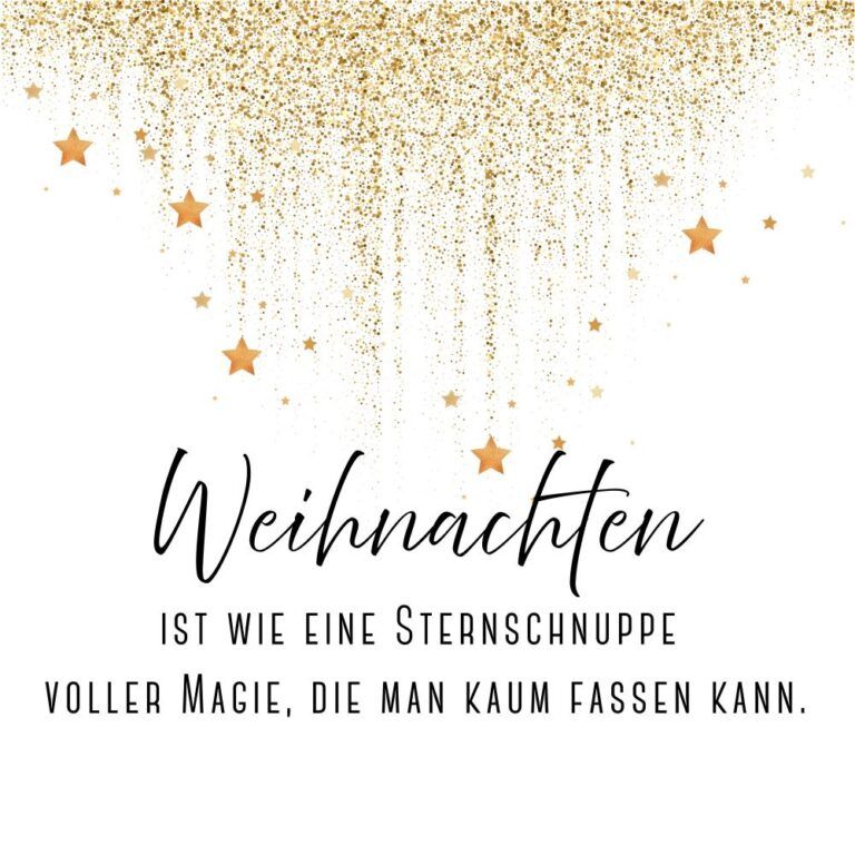 Serviette mit Spuch "Weihnachten ist wie eine Sternschnuppe..." Weiss-Gold