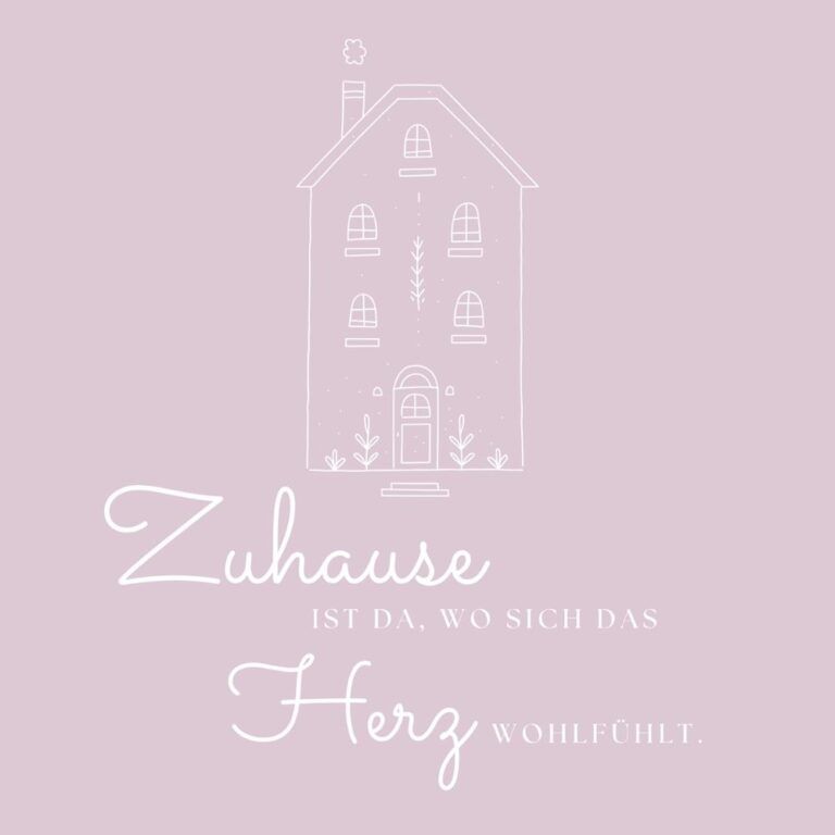 Serviette mit Spruch: Zuhause ist a, wo sich das Herz wohlfühlt