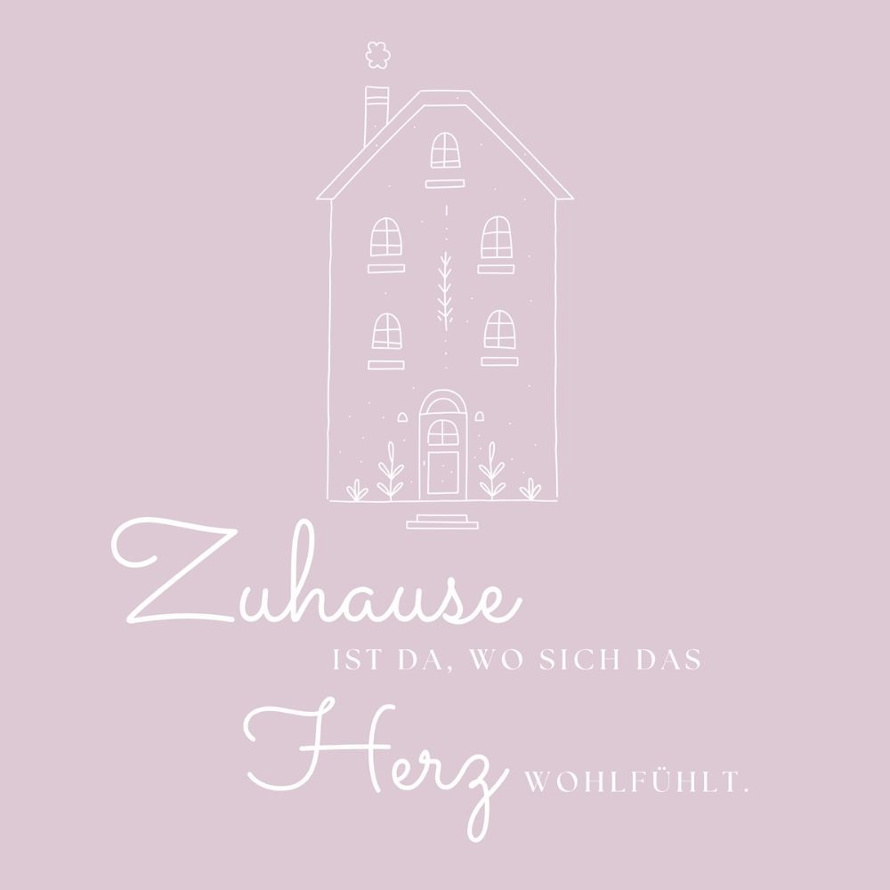 Serviette mit Spruch: Zuhause ist a, wo sich das Herz wohlfühlt Serviette mit Spruch: Zuhause ist a, wo sich das Herz wohlfühlt
