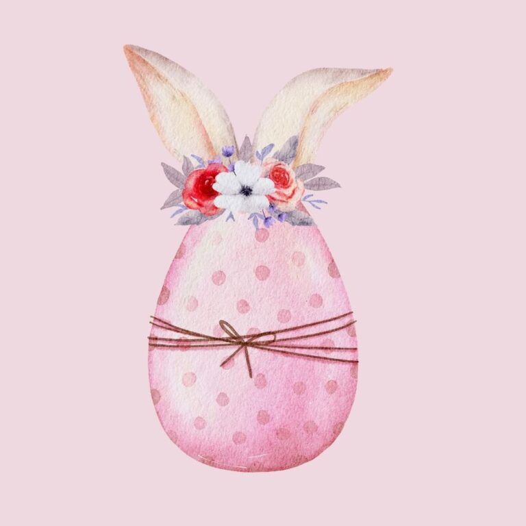 Serviette mit Osterei und Hasenohren