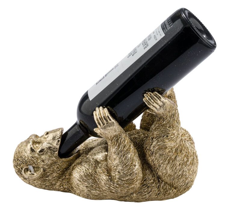 Flaschenhalter Gorilla in Gold