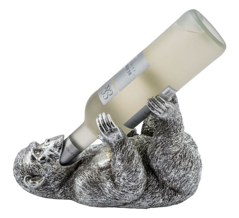 Flaschenhalter Gorilla in silber