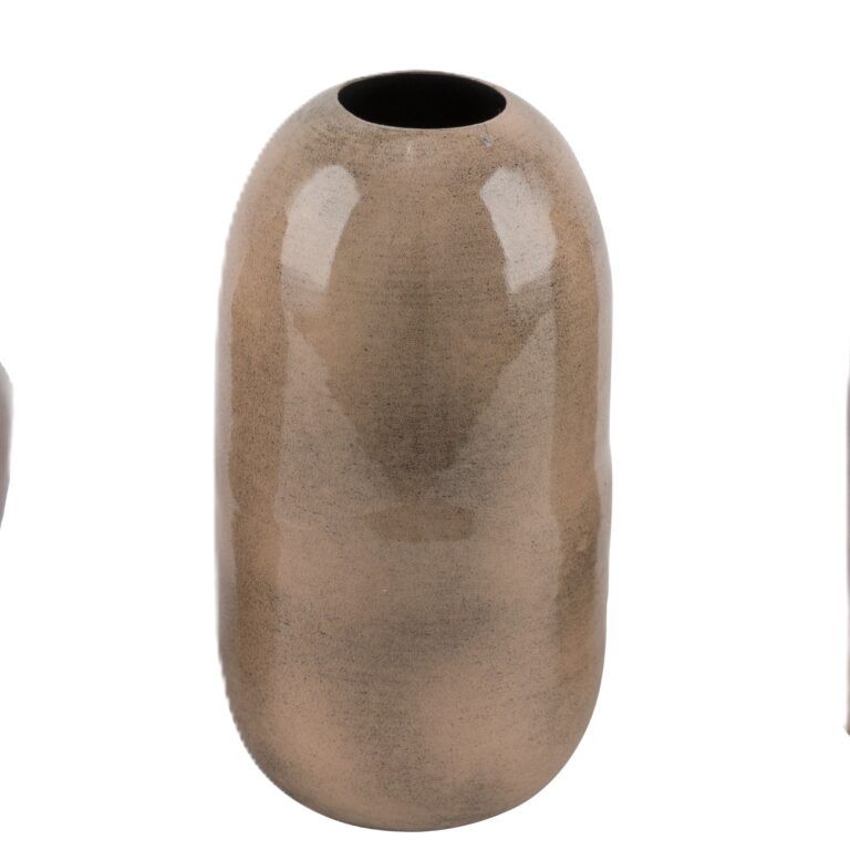 Vase aus Metall 12 cm in beige Variante 2