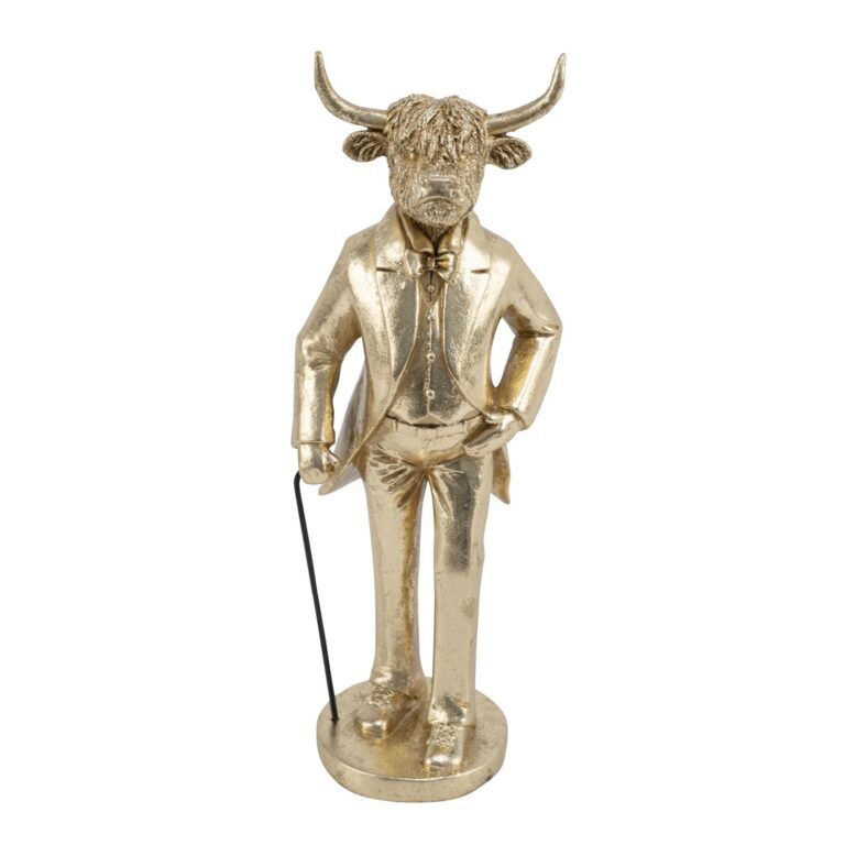 Hochlandrind Büste in gold 30 cm