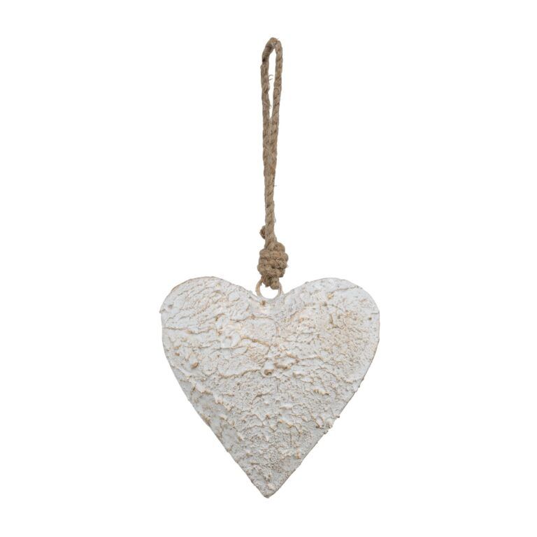 Herz Aufhänger aus Metall creme / gold