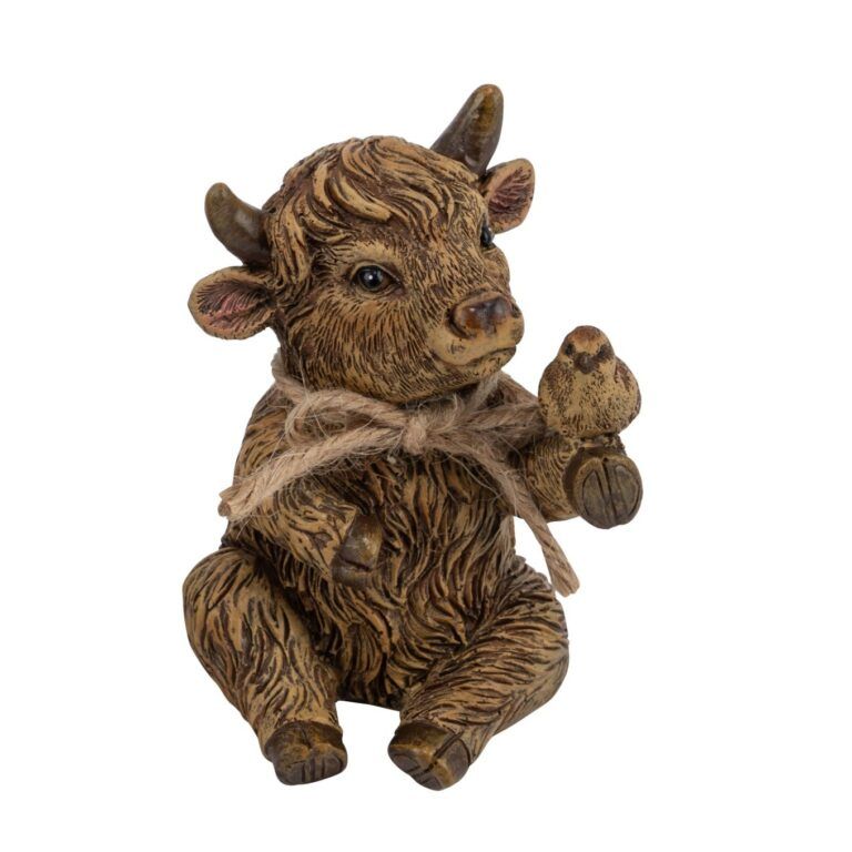Hochlandrind Dekofigur mit Kordel 9 cm Variante 1