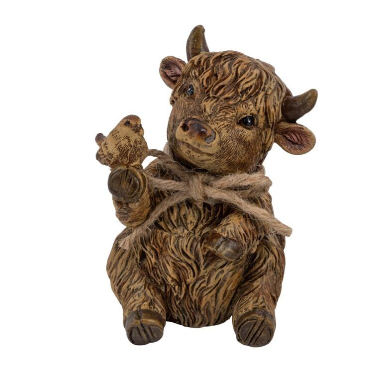 Hochlandrind Dekofigur mit Kordel 9 cm Variante 1
