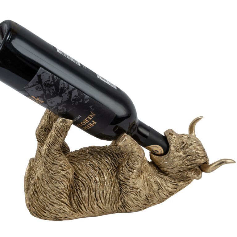 Flaschenhalter Kuh in Gold