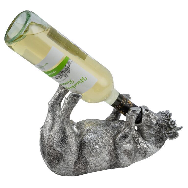 Flaschenhalter Kuh in Gold