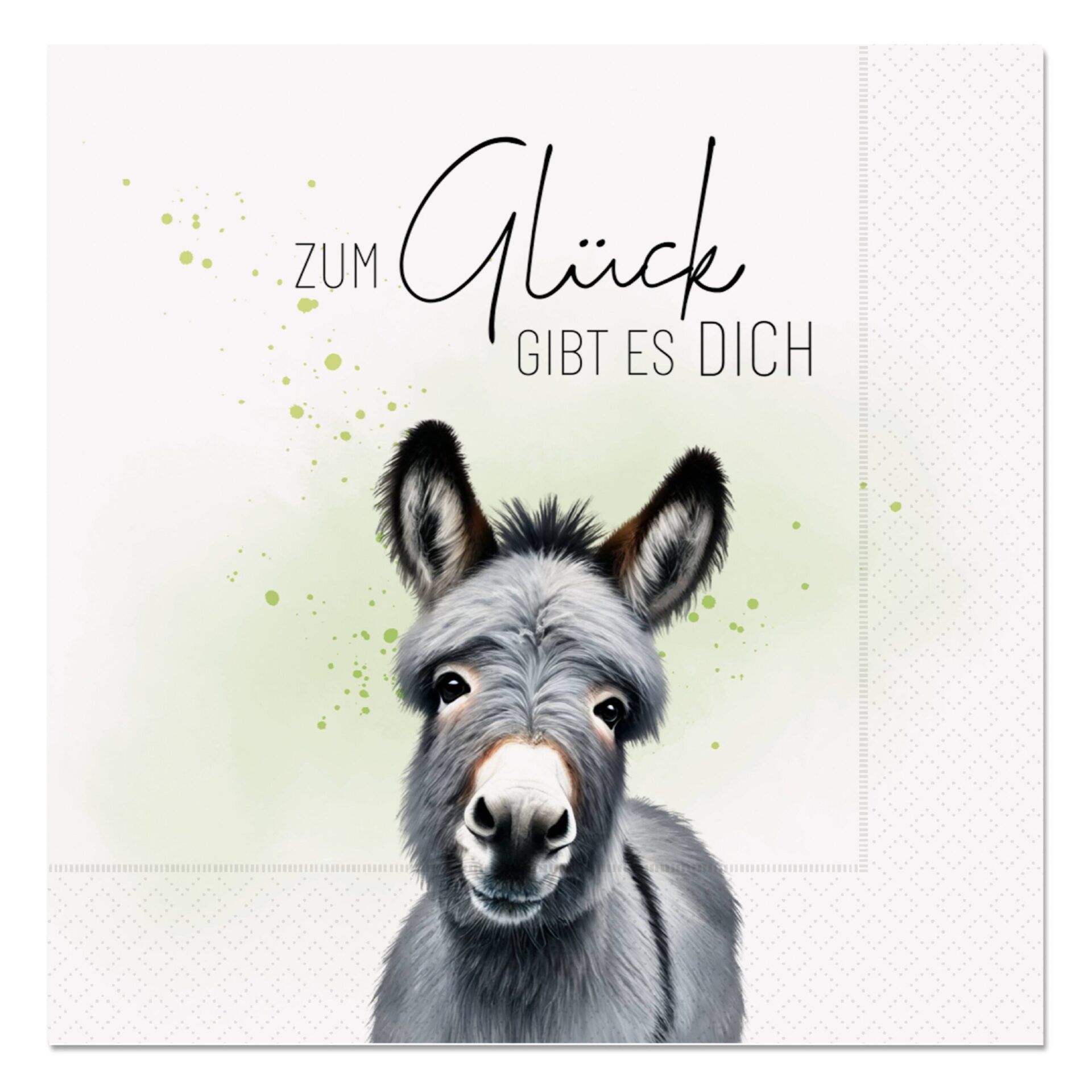Serviette "Zum Glück gibt es Dich" Esel Serviette "Zum Glück gibt es Dich" Esel