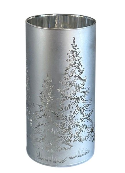 LED-Windlicht mit 12 LEDS aus galvanisiertem Glas mit Waldmotiv 15 cm LED-Windlicht mit 12 LEDS aus galvanisiertem Glas mit Waldmotiv 15 cm