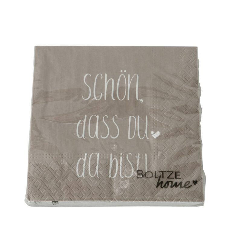 Serviette mit Spruch: Schön dass du da bist Herzlein