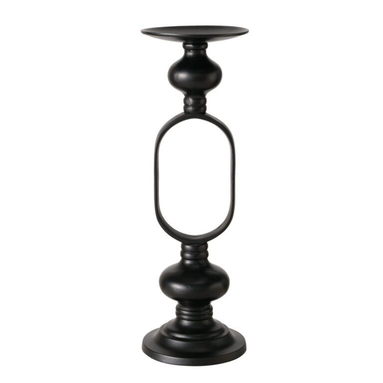 Kerzenständer aus Metall in Schwarz für Stumpkerzen 54 cm