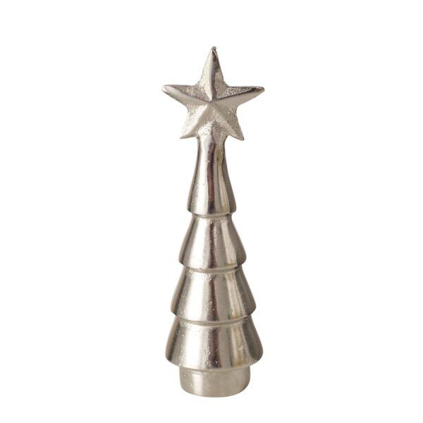 Tannenbaum aus Metall in silber 15 cm