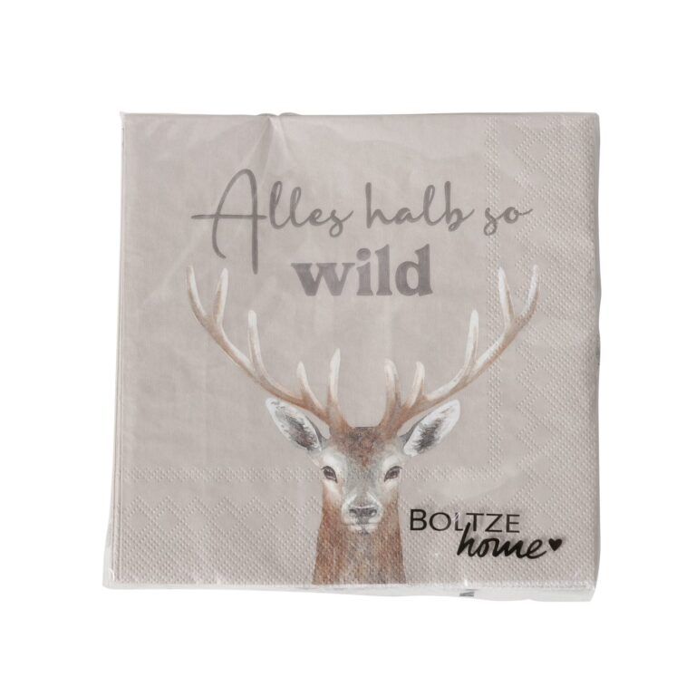 Serviette Hirsch mit Spruch: Alles halb so wild