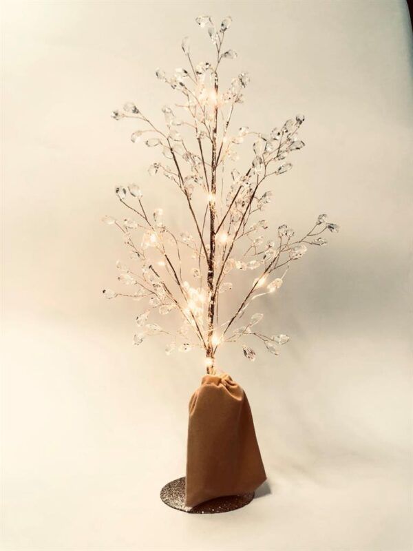 Baum LED Crystal mit Glassteinen und Lichterkette 35 cm