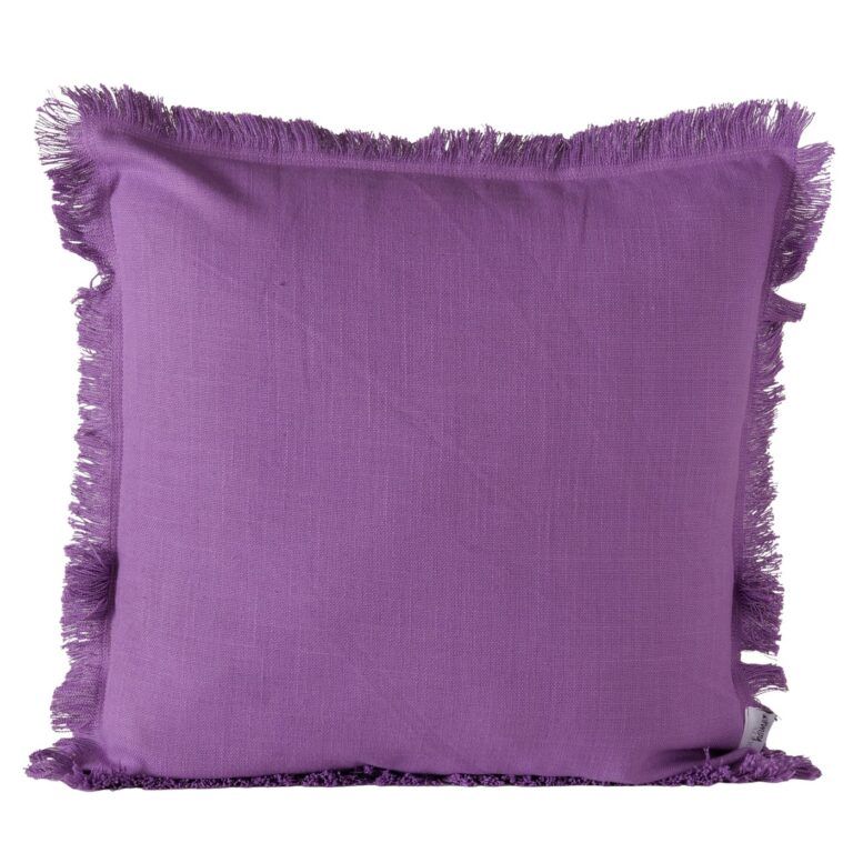 Kissen Lenea in Violett aus Baumwolle mit Reissverschluss